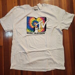 MTV Tie-Dye Logo White Tee